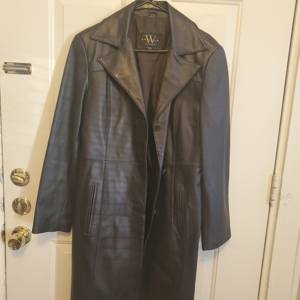 Genuine Leather trench coat